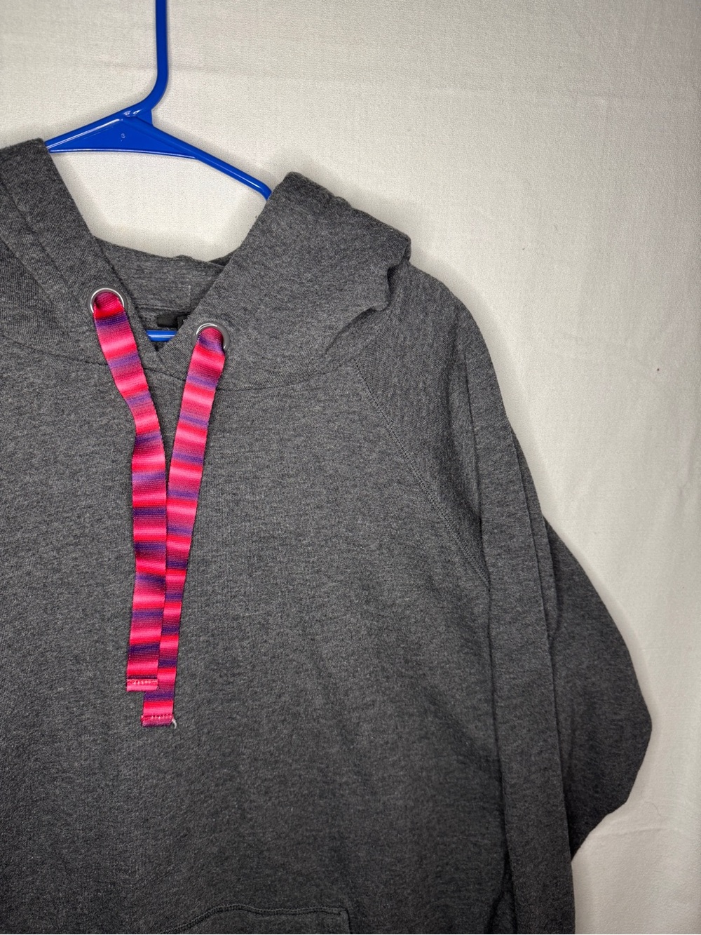 Women’s Charcoal Gray Hoodie with Pink Stripe Drawcord - Torrid